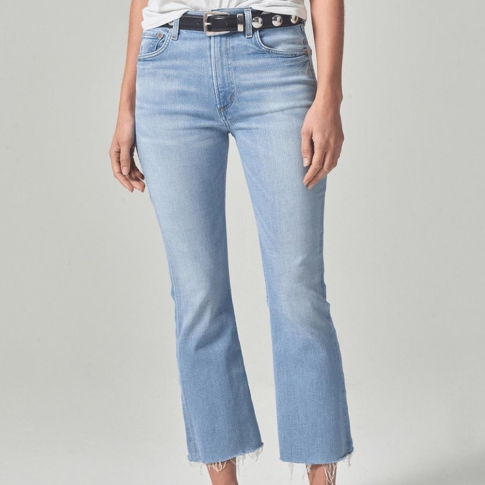 Citizens of Humanity Isola Cropped Bootcut Distressed Jeans